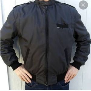 Members Only Vtg Jacket Mens Medium Black Windbreaker Bomber Cafe Racer Retro